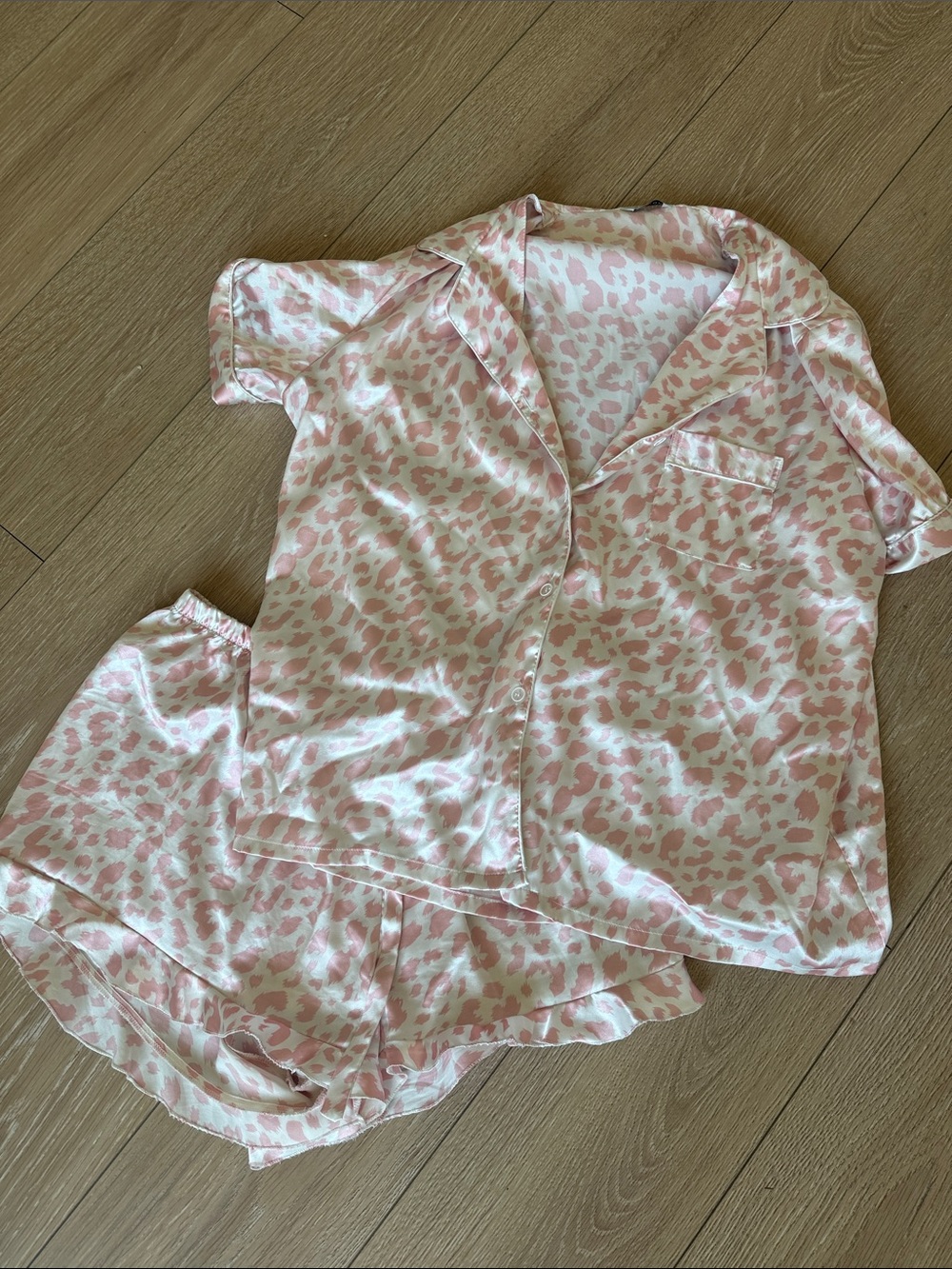 Amazon Pink Leopard Print Short Pajama Set